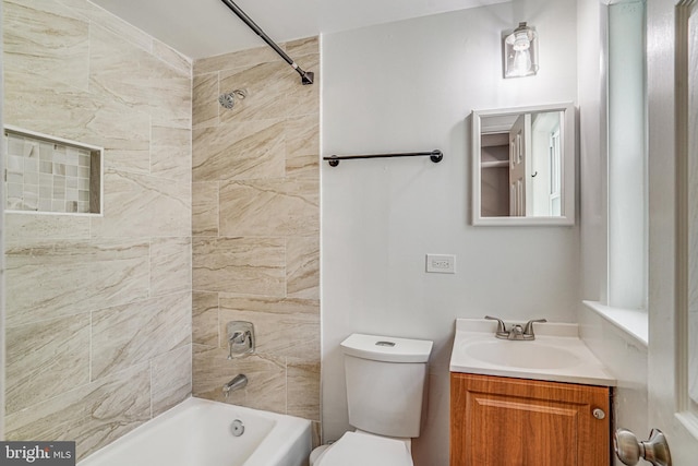 4001 Patricia St, Annandale, VA 22003 - bathroom featuring vanity, shower / bathing tub combination, and toilet