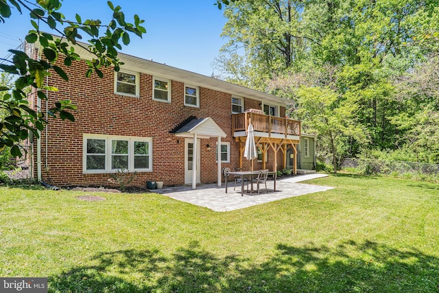 4001 Patricia St, Annandale, VA 22003 - rear view of house featuring a patio, fence, a yard, and brick siding