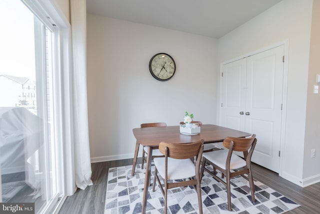 dining room featuring baseboards and wood finished floors