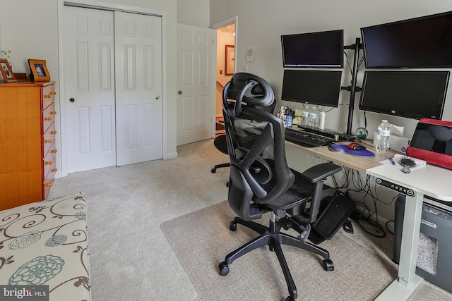 office area featuring carpet