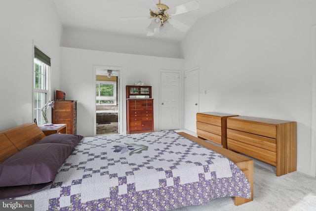9116 John Way, Fairfax Station, VA 22039 - bedroom featuring lofted ceiling, light carpet, and ceiling fan