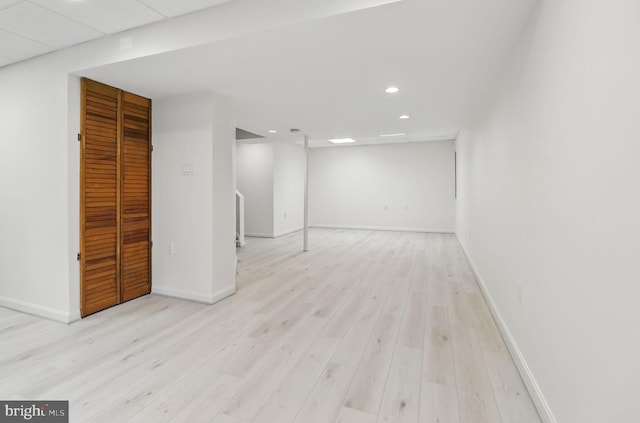 9116 John Way, Fairfax Station, VA 22039 - finished basement featuring recessed lighting, light wood-type flooring, baseboards, and stairs