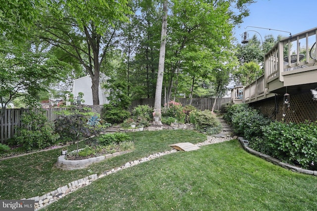 9116 John Way, Fairfax Station, VA 22039 - view of yard with a wooden deck