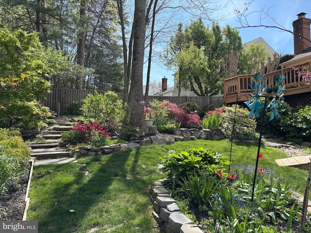 9116 John Way, Fairfax Station, VA 22039 - view of yard with a wooden deck