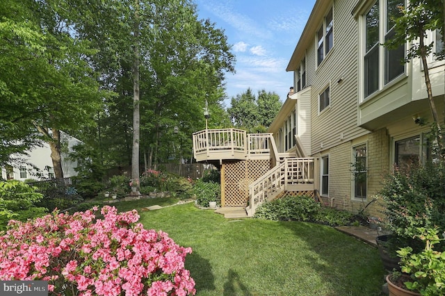 9116 John Way, Fairfax Station, VA 22039 - view of grassy yard featuring stairs and a deck