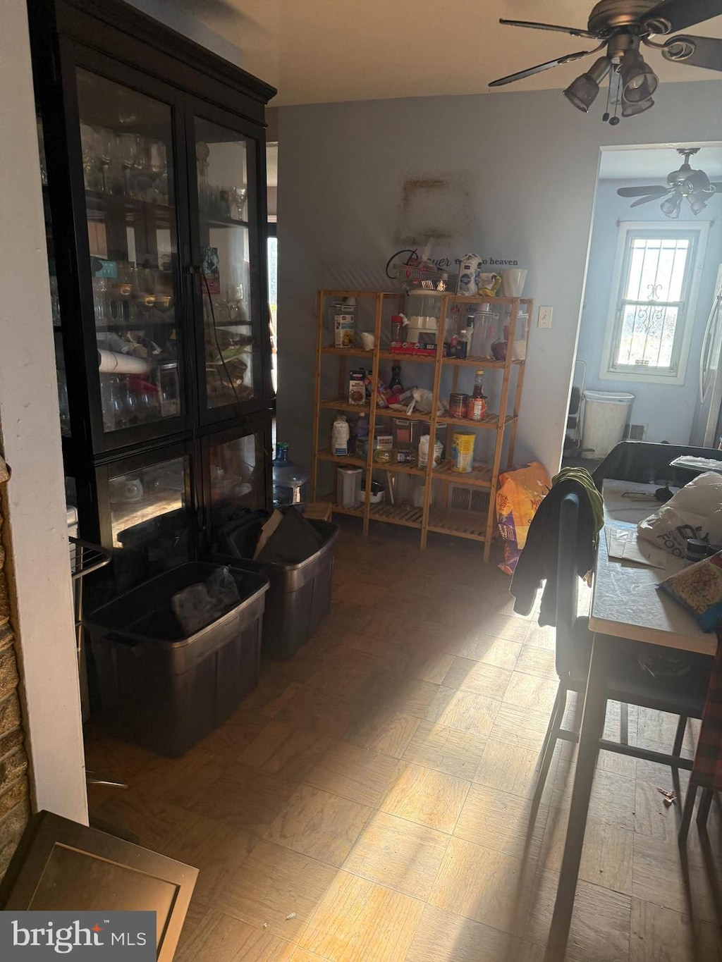 dining area with a ceiling fan