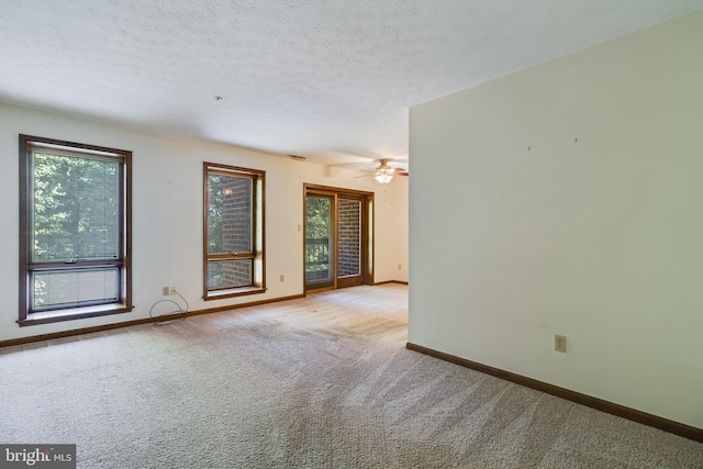 unfurnished room featuring baseboards, plenty of natural light, and carpet