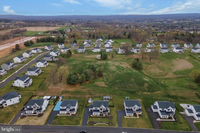 drone / aerial view with a residential view