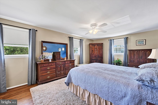 122 Tregarone Rd, Lutherville Timonium, MD 21093 - bedroom with baseboards, ceiling fan, and wood finished floors
