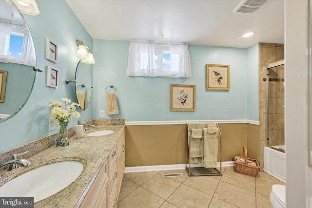 122 Tregarone Rd, Lutherville Timonium, MD 21093 - bathroom with a sink, tile patterned floors, baseboards, and visible vents