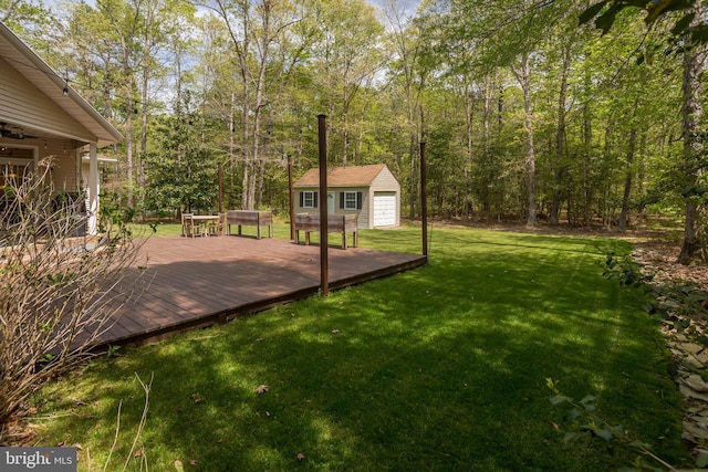 7645 E Longfield Dr, Hebron, MD 21830 - view of yard with an outdoor structure and a deck