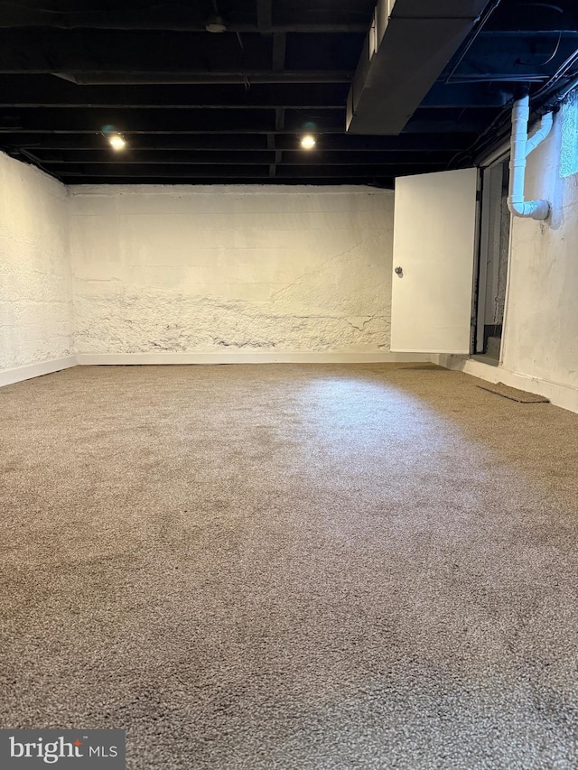 view of finished below grade area