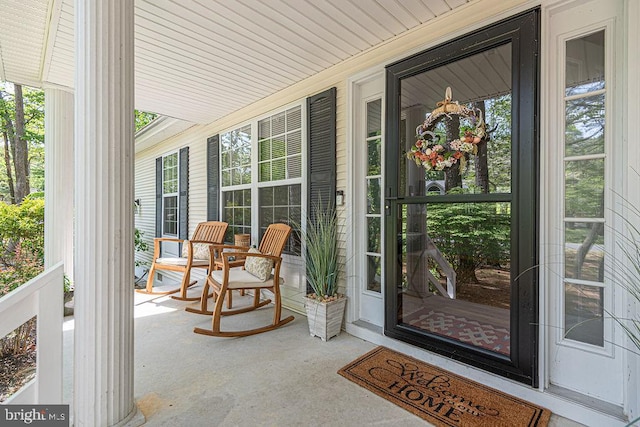 property entrance with a porch