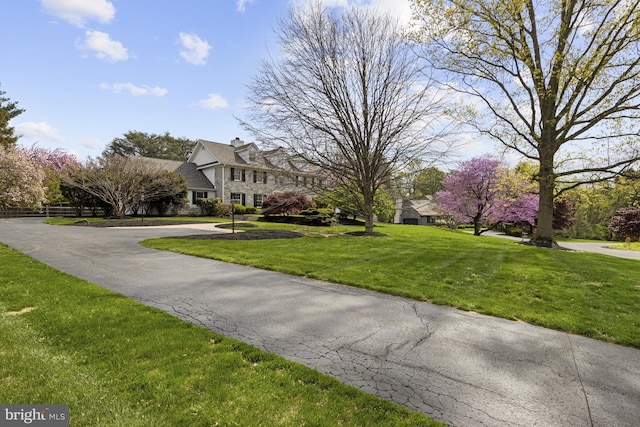 view of property's community featuring a yard