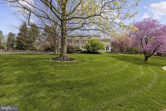 view of yard with fence