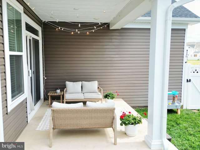 view of patio featuring an outdoor hangout area