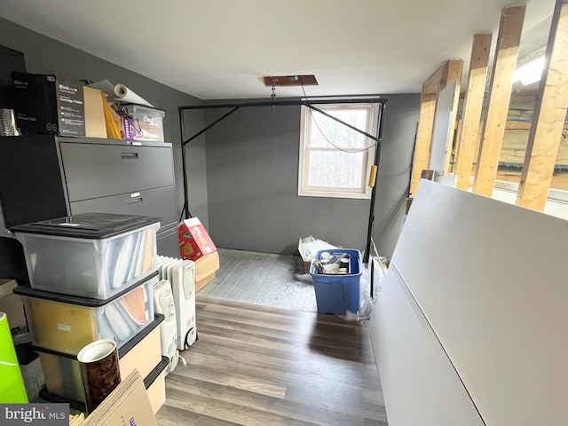 interior space with wood finished floors