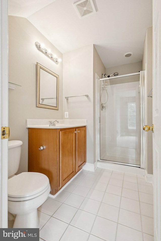 301 Gentle Breeze Cir, Fredericksburg, VA 22406 - bathroom featuring vanity, tile patterned floors, and a shower stall