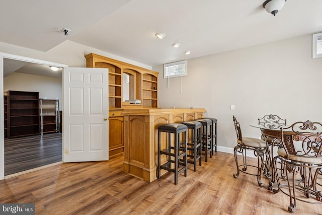 301 Gentle Breeze Cir, Fredericksburg, VA 22406 - indoor dry bar featuring light wood-style flooring and recessed lighting
