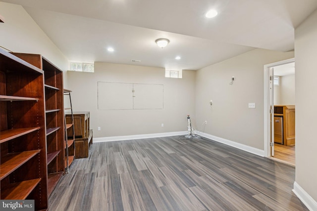 301 Gentle Breeze Cir, Fredericksburg, VA 22406 - basement with dark wood-style flooring and recessed lighting