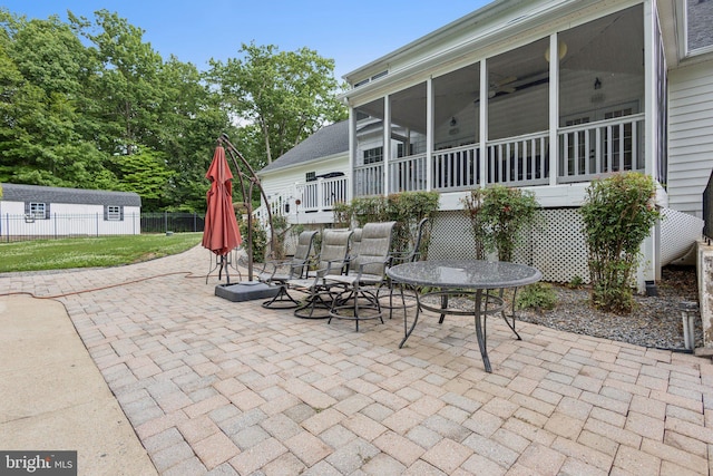 301 Gentle Breeze Cir, Fredericksburg, VA 22406 - view of patio with a sunroom