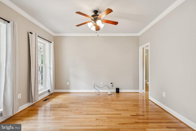 301 Gentle Breeze Cir, Fredericksburg, VA 22406 - unfurnished room featuring a ceiling fan, crown molding, and wood finished floors