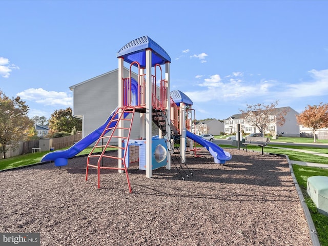 communal playground with fence