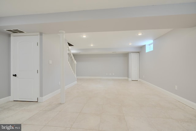 4255 Darleigh Rd, Baltimore, MD 21236 - basement featuring recessed lighting, stairs, and baseboards