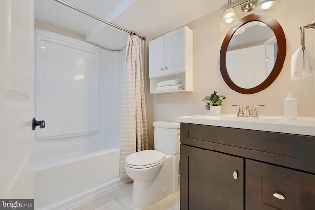 4255 Darleigh Rd, Baltimore, MD 21236 - full bath with toilet, tile patterned floors, vanity, and shower / bath combo