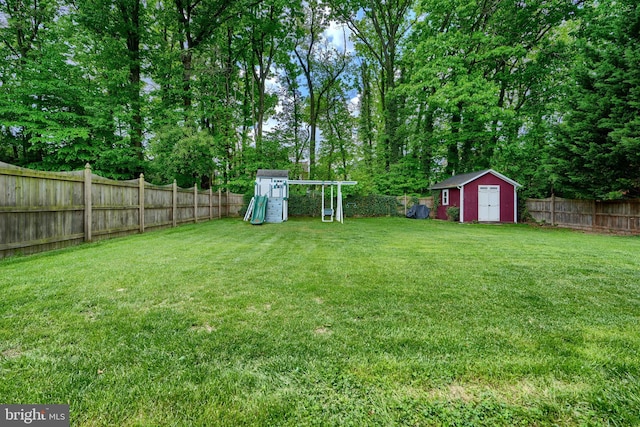4255 Darleigh Rd, Baltimore, MD 21236 - view of yard with a playground, a storage unit, and an outdoor structure