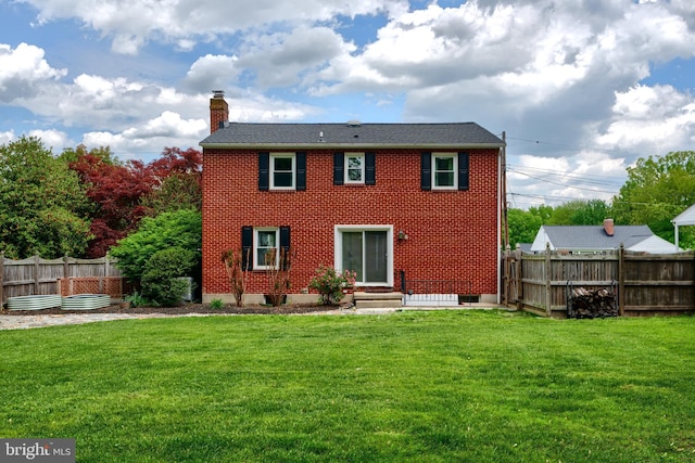4255 Darleigh Rd, Baltimore, MD 21236 - back of house with a chimney, entry steps, and brick siding