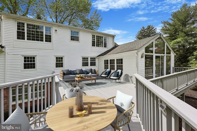 deck featuring an outdoor hangout area