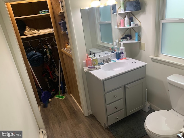 145 Grove St, Howard, PA 16841 - half bath with vanity, toilet, and wood finished floors