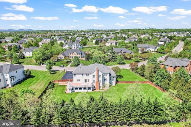 drone / aerial view with a residential view