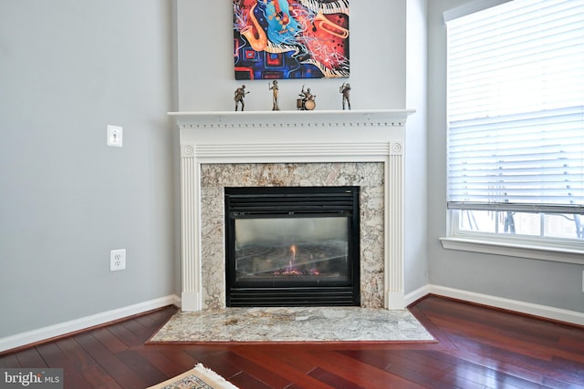 4501 Talcott Ter Unit Q, Perry Hall, MD 21128 - interior details featuring baseboards, a high end fireplace, and wood finished floors