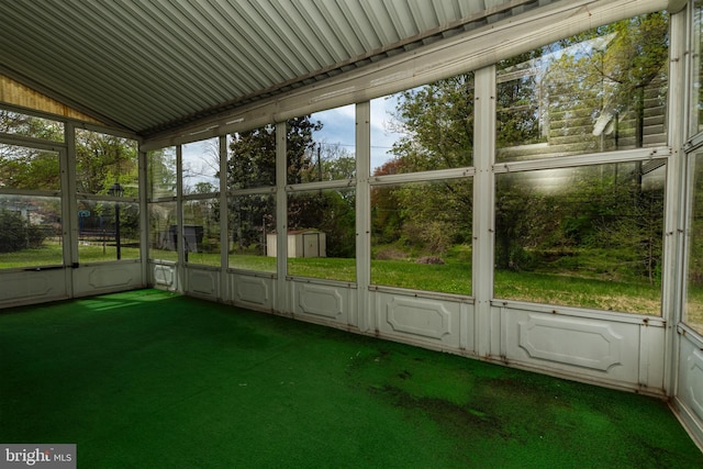 view of unfurnished sunroom