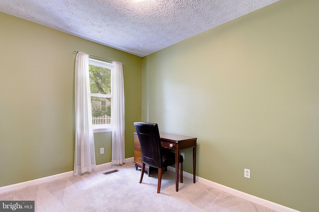 807 Riverside Dr, Pasadena, MD 21122 - office featuring light carpet, baseboards, and a textured ceiling