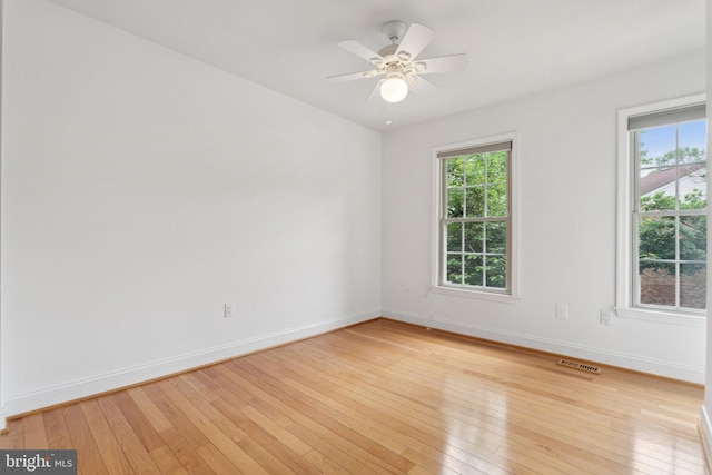 5439 Grove Ridge Way Unit 112, Rockville, MD 20852 - unfurnished room featuring plenty of natural light, light wood finished floors, baseboards, and a ceiling fan