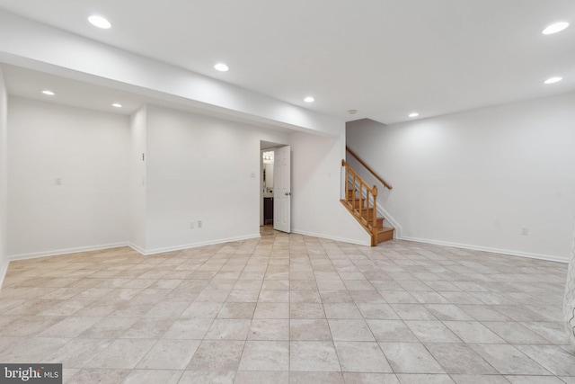 5439 Grove Ridge Way Unit 112, Rockville, MD 20852 - finished below grade area featuring recessed lighting, stairs, and baseboards