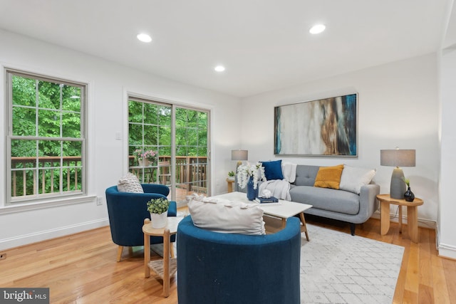 5439 Grove Ridge Way Unit 112, Rockville, MD 20852 - living area with light wood-style floors, baseboards, and recessed lighting