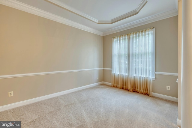 15201 Weiskopf Ct, Haymarket, VA 20169 - carpeted spare room with ornamental molding, baseboards, and a tray ceiling