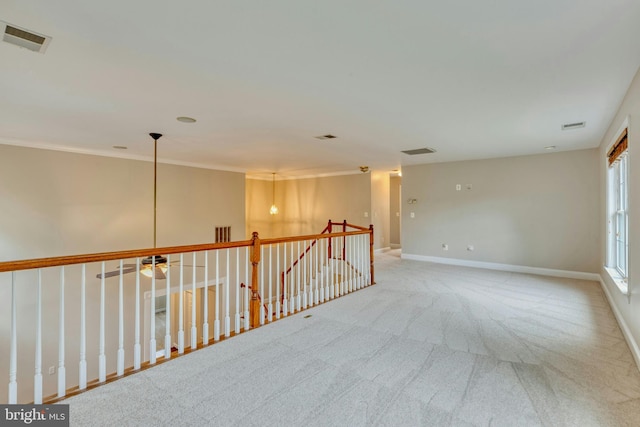 15201 Weiskopf Ct, Haymarket, VA 20169 - carpeted spare room with ornamental molding, baseboards, and a ceiling fan