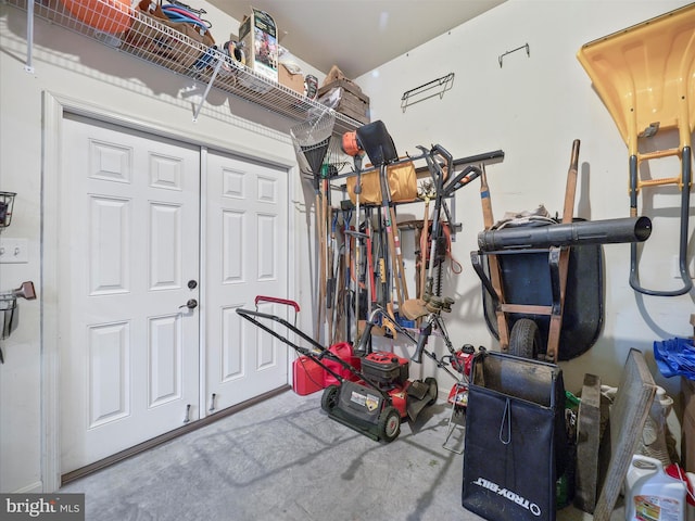 view of garage