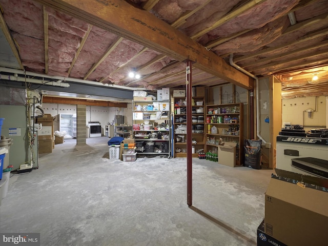 unfinished basement with heating unit