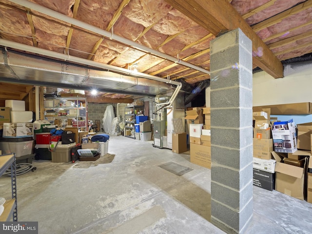 view of unfinished below grade area