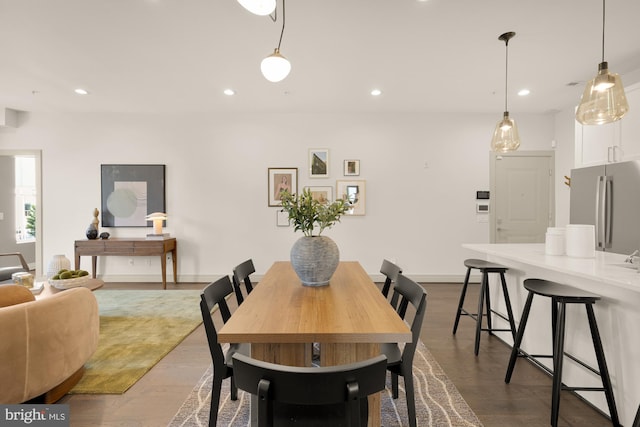 770 Park Rd NW Unit 201, Washington, DC 20010 - dining room featuring recessed lighting and dark wood-style floors