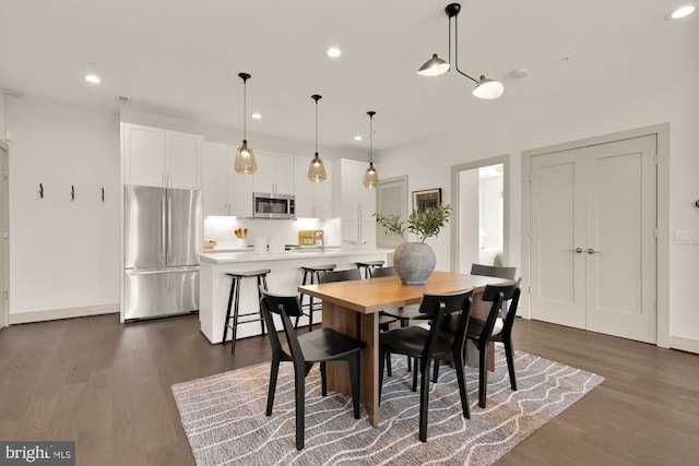 770 Park Rd NW Unit 201, Washington, DC 20010 - dining room with recessed lighting and dark wood-style floors