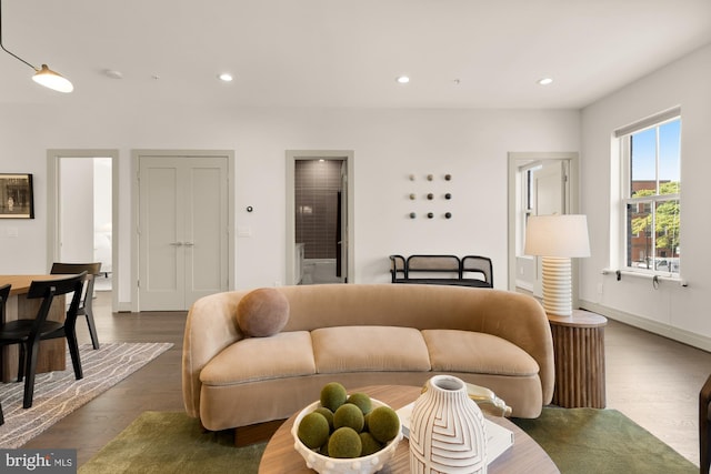 770 Park Rd NW Unit 201, Washington, DC 20010 - living area with recessed lighting and dark wood-style flooring