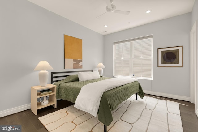 770 Park Rd NW Unit 201, Washington, DC 20010 - bedroom with wood finished floors, recessed lighting, and ceiling fan