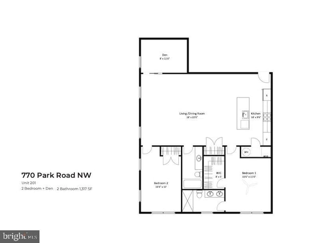 770 Park Rd NW Unit 201, Washington, DC 20010 - view of home floor plan